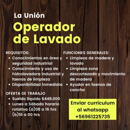 OPERARIO DE LAVADO - LA UNIÓN