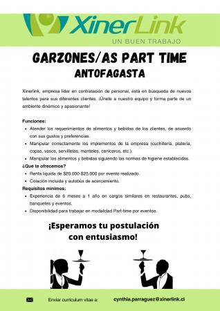 GARZONES/AS PART-TIME - ANTOFAGASTA!!