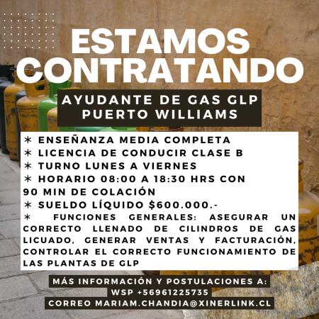 AYUDANTE DE GAS - PUERTO WILLIAMS